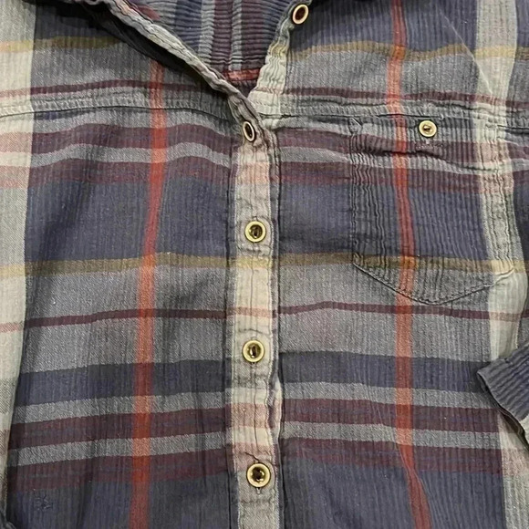 [M]PRANA  Fillary Top Plaid Cotton ButtonUp Shirt Women - Picture 4 of 9